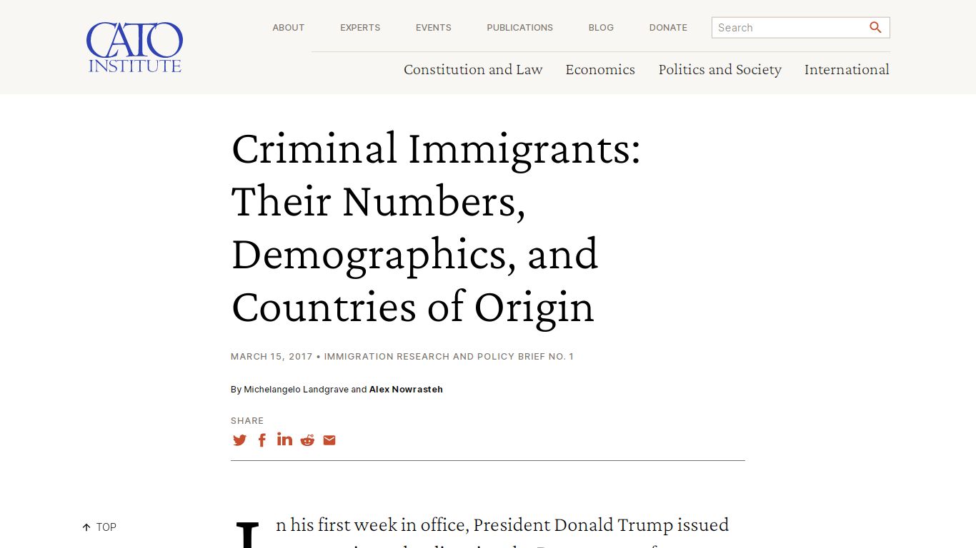 Criminal Immigrants: Their Numbers, Demographics, and Countries of ...