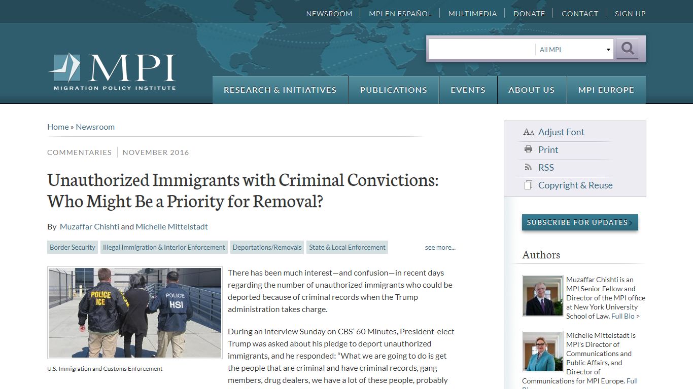 Unauthorized Immigrants with Criminal Convictions: Who Might Be a ...