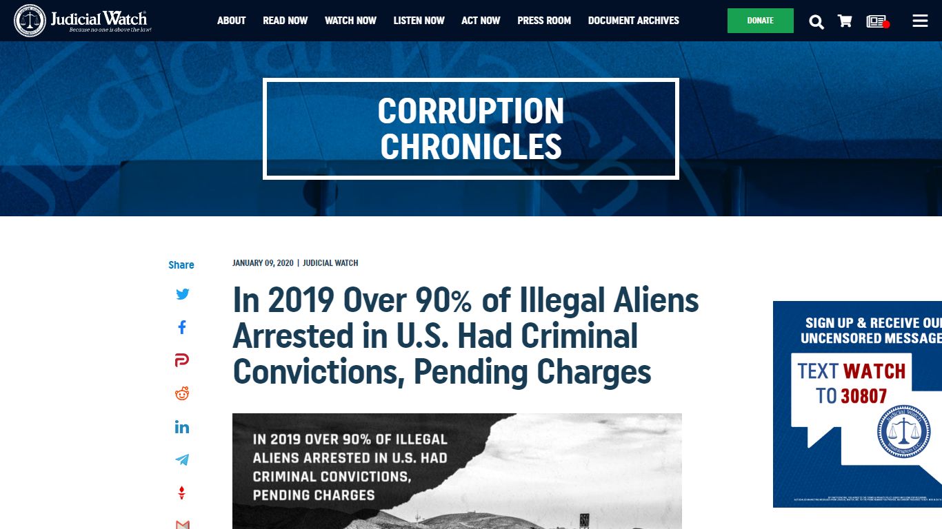 In 2019 Over 90% of Illegal Aliens Arrested in U.S. Had Criminal ...
